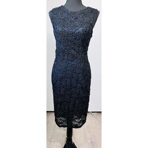 Love for Humanity Black Lace Cocktail Dress Size Large XL Classic Elegant LBD